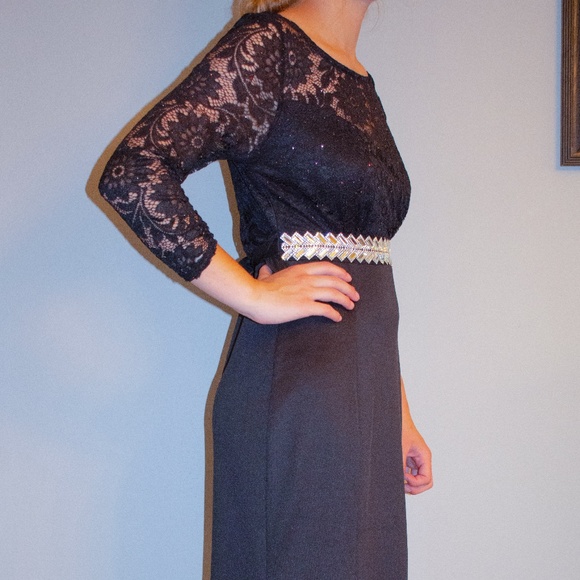 Black Floor Length Gown - Picture 3 of 4